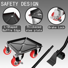 Furniture Dolly,Furniture Movers with 5 Wheels,Carbon Steel Panel Heavy Duty Dolly,Furniture Lifter with 5 360° Rotatable Rubber Universal Wheels,Maximum Load 1800LBS (Black, 4.1x4.1 in)