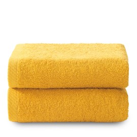 Top Towel Plus - Large Bath Towels - 2 Hand Towels or Washcloths - 50 x 100 cm - 100% Cotton - Gold