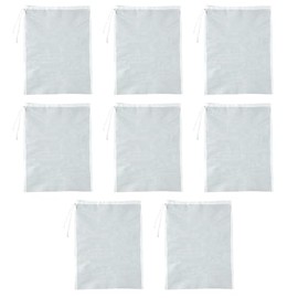 XWYDZ 8 Pcs Cheesecloth for Straining, Cheese Cloth, Muslin Cloths for Cooking - Reusable 20x30cm Drawstring Bags, Cold Brew Coffee Filter, Nut Milk & Yogurt Strainer (Mesh)