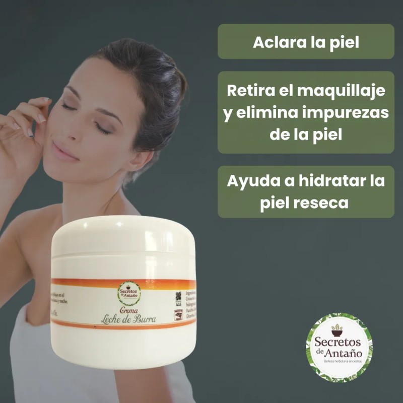 Crema Leche De Burra 4 Oz - Aclara E Hidrata