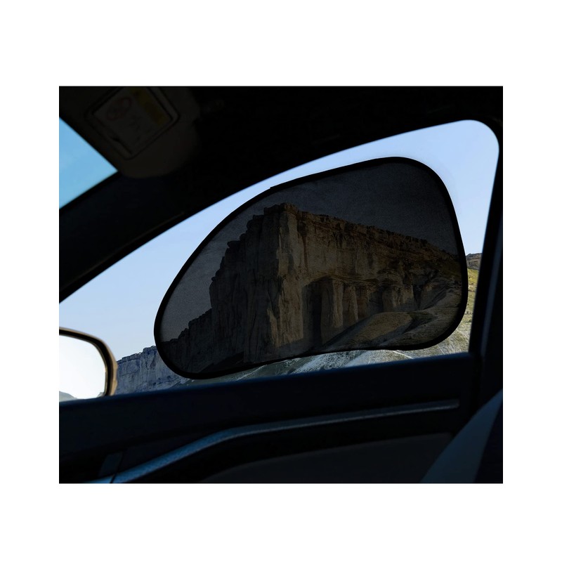 QWORK® 2 piece car sunshade with suction cup, car sun