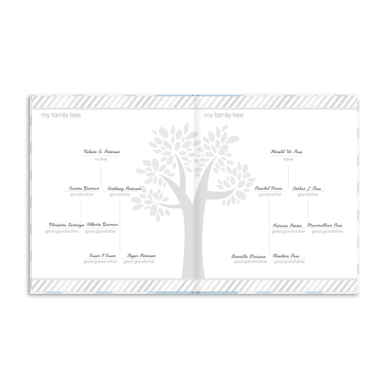 Pearhead P62201 Chevron Baby Book with Clean Touch Ink Pad,