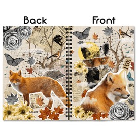 GOLEEX Fox Collage Blank Spiral Notebook And Journal Notebooks Soft Cover School Work Travel Animal Notepad Composition Gifts For Women Girls Kids Daily Weekly Monthly Planners