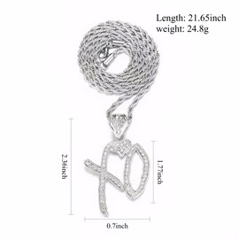 Sparkling XO Necklace for Women XO Pendant Jewelry for Date Party and Special Occasions - Silver