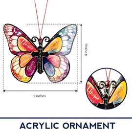 Christian Gifts for Women, Xmas Ornaments 2025, God Says You are Ornament, Religious Gifts for Women, Butterfly Inspirational Gifts for Friends Mom Sister Girl Coworker, Jesus Christmas Decorations