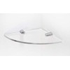 BSM Marketing Wall Mounted Floating Acrylic Corner Shelf with Chrome