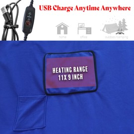 Kirkwood Kitchen Blue Heated Blanket, Soft Fleece Portable USB Power Outdoor Blanket, Stadium Blanket, Picnic Blanket, All-Purpose Use, Traveling, Camping, Hiking & Outdoor Activities or Wheelchair