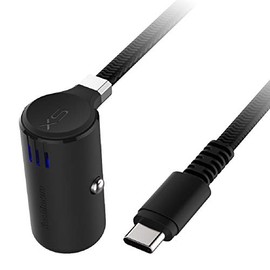 Kashimura NDC-028 DC Charger, 3A Type-C Strong Flat Cable, Equipped with Blue LED