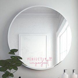 2 x Perfectly Imperfect Decal, Perfectly Imperfect Mirror Vinyl Decal Stickers, Motivational Decal, Mental Health Sticker, Positive Mirror Decal, Motivational Quotes, Self Love Decal (Pink)