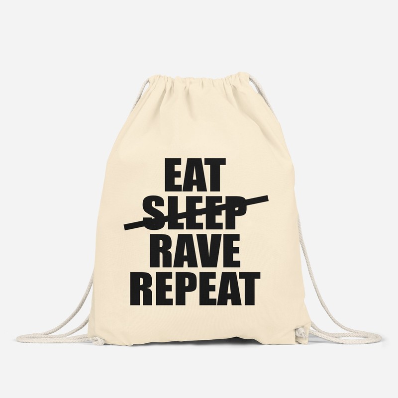 MoonWorks Cooler Techno Gym Bag, Eat Sleep Rave Repeat, Party