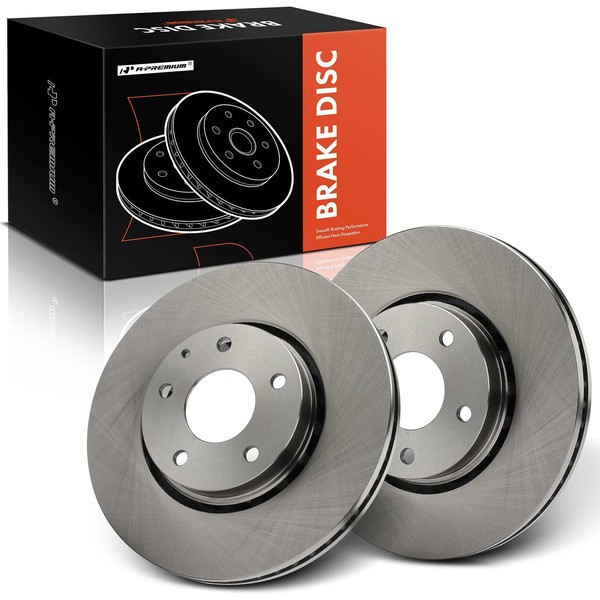 A-Premium 11.69 inch (296.9mm) Front Vented Disc Brake Rotors Compatible