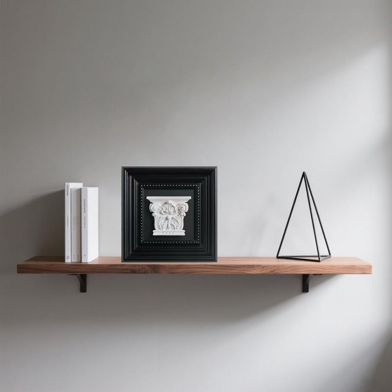 Elegant Black Framed Plaster Wall Art — 3D White Plaster