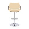 Armen Living Aspen Adjustable Swivel Cream Faux Leather and Walnut
