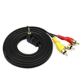 3.5mm to 3 RCA Male Plug to RCA Stereo Audio Video Male AUX Cable 3.5mm RCA AV Camcorder Video Cable (3.5 Elbow 2.5m)