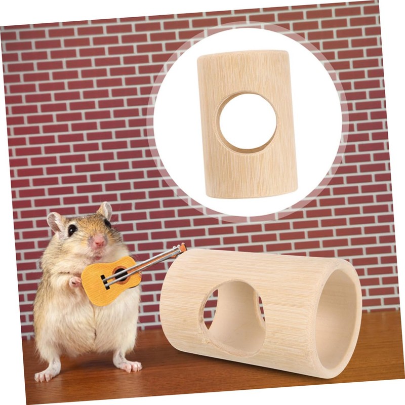 VILLFUL Bamboo Hamster Tube Safe Tasteless Pet Tunnel for Chewing