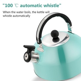 Tea Kettle Whistling Teakettle for Stove Top, 3L Stainless Steel Camping Bottle with Handle, Lightweight Kettle, Outdoor Pot for Camping Trips Hiking Cooking(red)