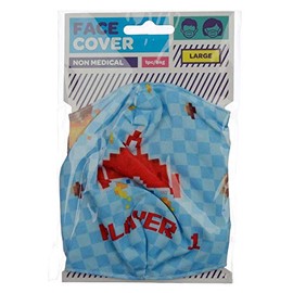 Puckator Reusable Face Covering-Non Medical Large Size Twin Pack (Game Over) Mask, Multi Colour, One