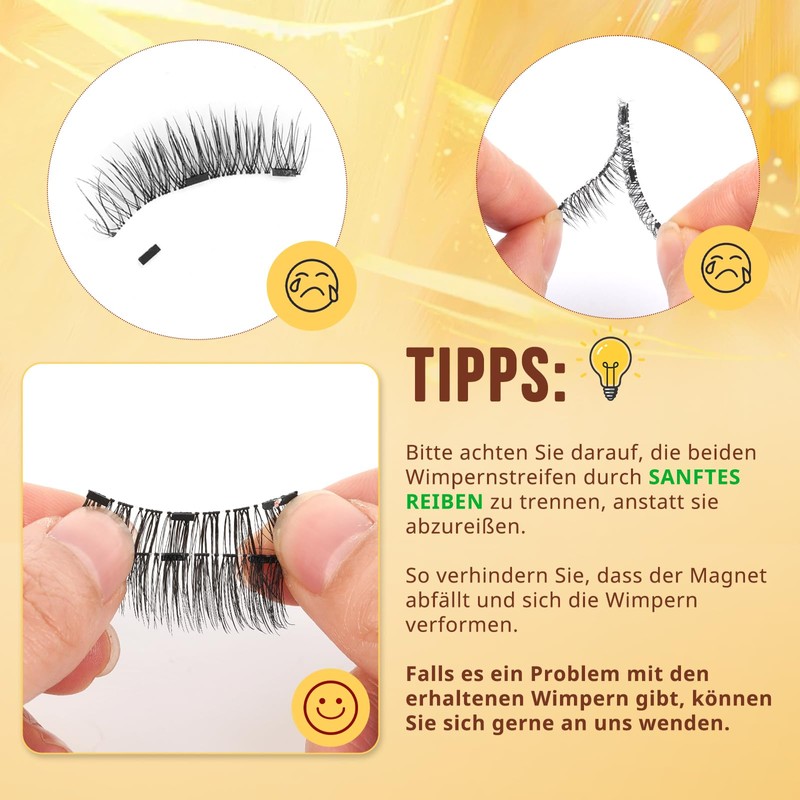 QUEWEL Natural Look Magnetic Eyelashes with Applicator Easy to Use