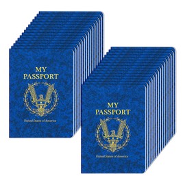 Kenburg 30Pcs Blank Passport Notebook Passport Books for Kids Blue Passport Notebook 4 x 5.5Inch Blank Passport Notebook Pretend Passports for Back to School Party School Theme Party Favors