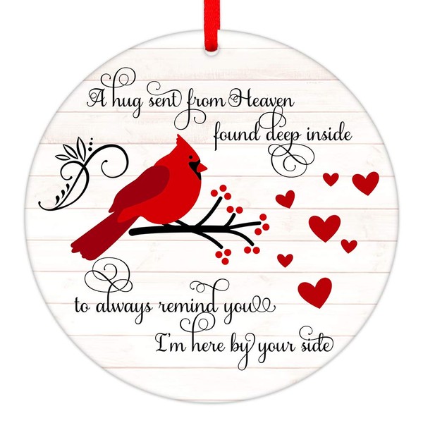 WaaHome Red Cardinal Christmas Ornaments 3'' Christmas in Heaven Ornaments in Memory of Loved One Christmas Tree Ornaments Tree Decorations