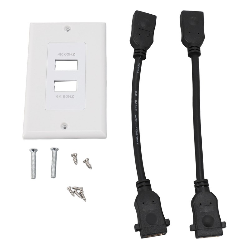 2 Ports HD Multimedia Interface 2.0 Wall Plate 4K 60Hz