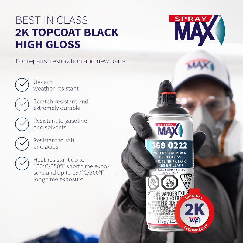 SprayMax 2K Topcoat High Gloss Black | 2K Automotive High