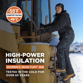 RefrigiWear Iron-Tuff Women's Insulated Bib Overalls, 20°F Comfort Rating, (Medium), (Navy)