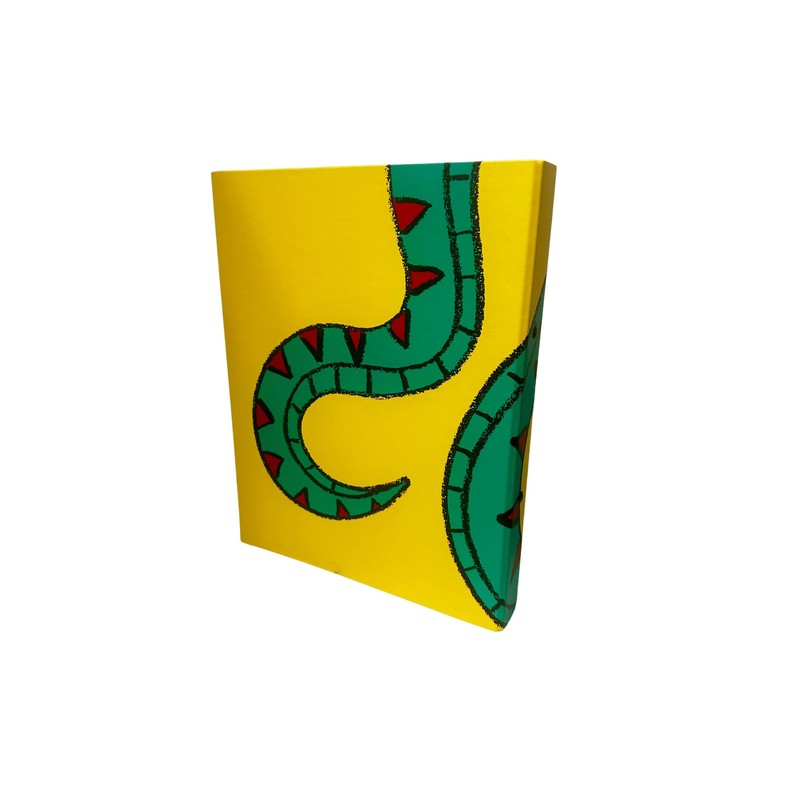 A4 Ring Binder Folder – Bold Green and Red Snake