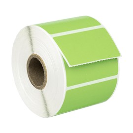 HOUSELABELS 2.25" x 1.25" Green Address Labels on 1" Core Compatible with Zebra and Rollo Printers, 4 Rolls / 1,000 Labels per Roll