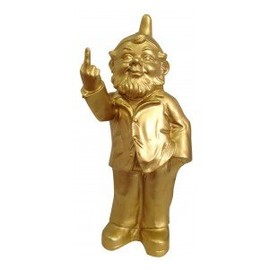 Ottmar Hörl Garden Gnome with Stink Finger Ottmar Hörl, Gold, 37 cm