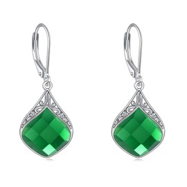 Moonstone Earrings Sterling Silver Filigree Irish Celtic Teardrop Moonstone Drop Earrings Jewellery Gifts for Women, Sterling Silver, Moonstone