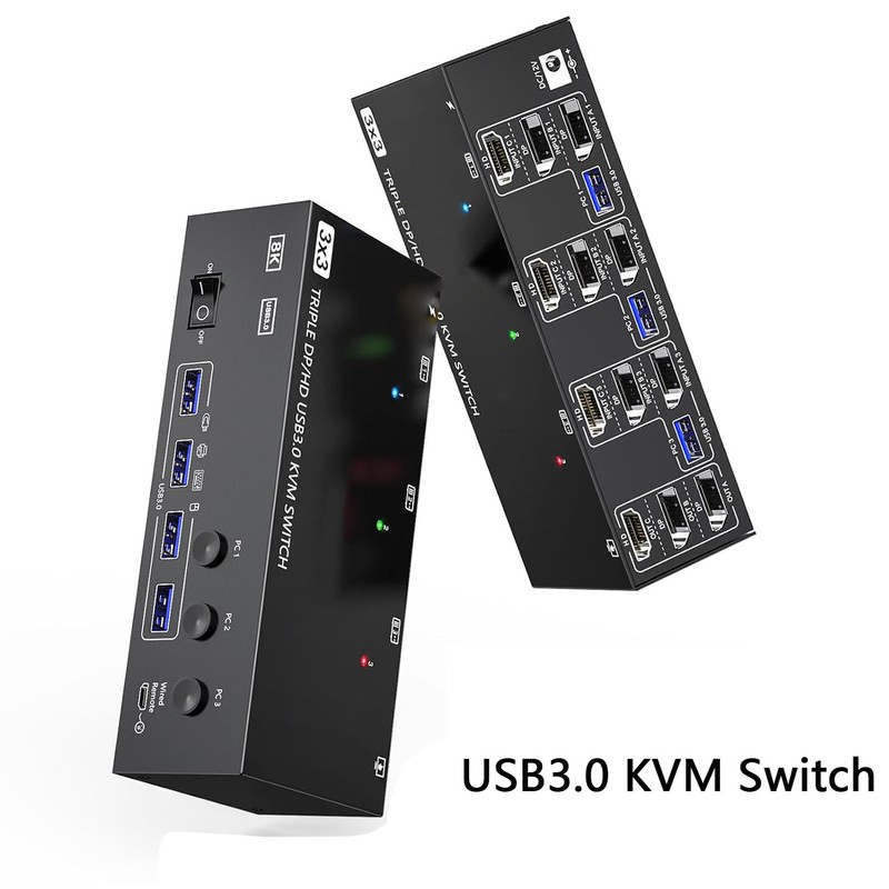 DisplayPort HD USB3.0 KVM Switch 8K At 60Hz 4K At