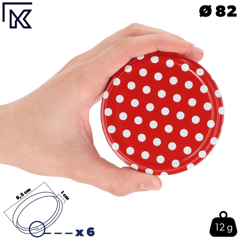 KADAX fi82 mm Screw Lid, Twist-Off Lid Set Made of
