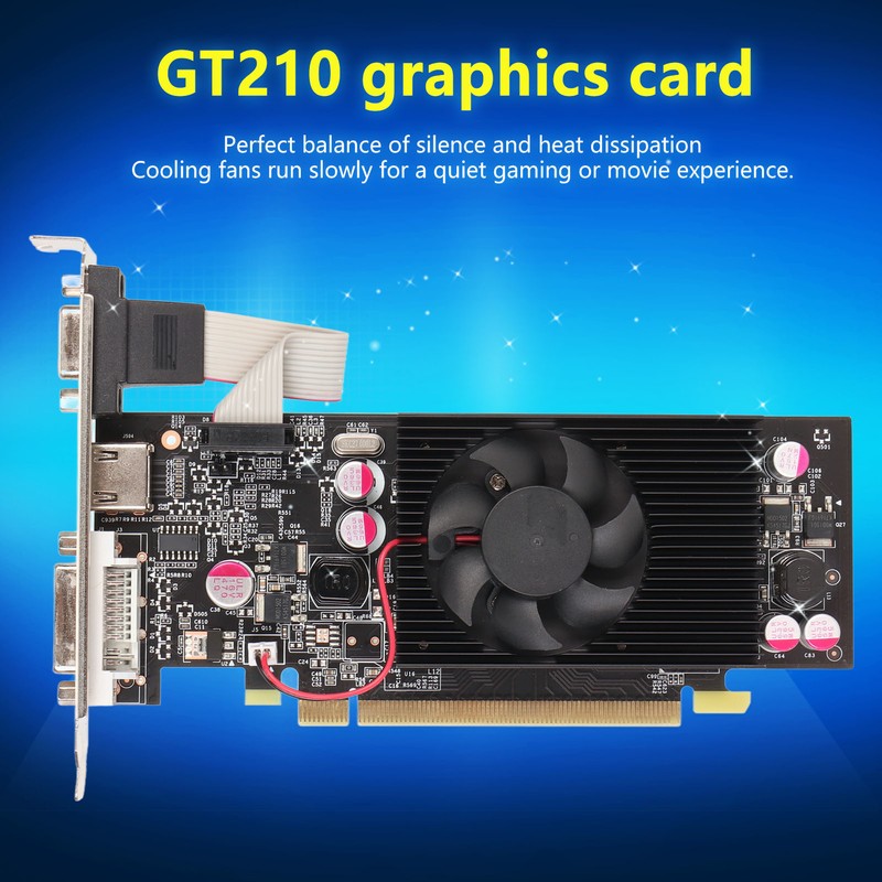 GT210 1G DDR2 64bit Graphics Card Support DVI VGA HD