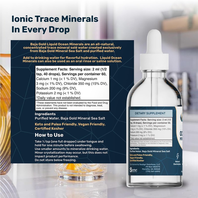 Baja Gold Liquid Ocean Trace Mineral Drops - Ionic Electrolytes