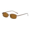 RUNHUIS Retro Rectangle Sunglasses Vintage Slim Metal Frame Rectangular Sun