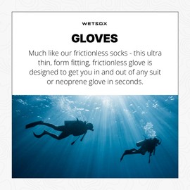 Wetsox Frictionless Wetsuit Glove Liners | Get In/Out Wetsuits and Accessories | Waterproof, Flexible, Lightweight | Form Fit Added Insulation for Diving, Surfing, Snorkeling & Watersports | Large