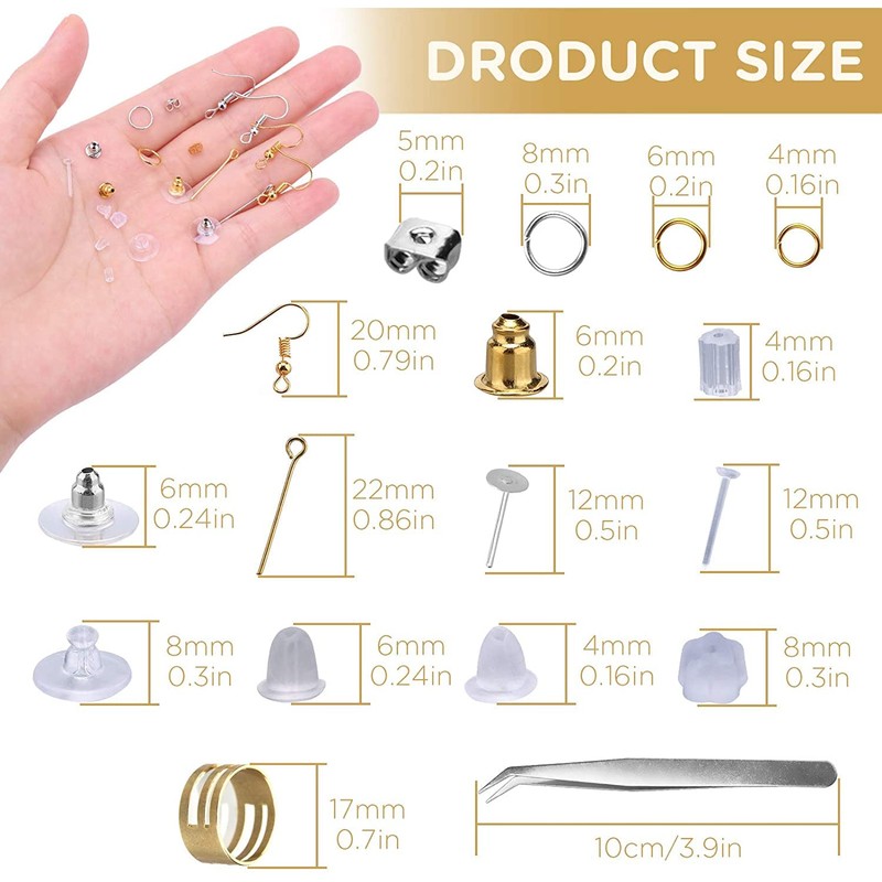 AIEX 2374 Piece Earring Making Kit for Jewellery Making and