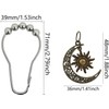 12 pcs Sun Shower Curtain Hooks with Moon Stars Decor