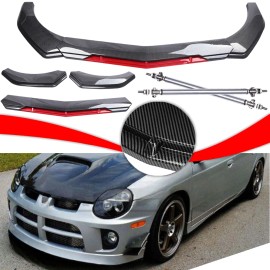 Unbranded Front Bumper Lip Spoiler+Splitter+StrutRod Carbon Fiber For Dodge Neon