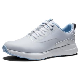 FootJoy Women's FJ Performa Golf Shoe, White/Light Blue, 8