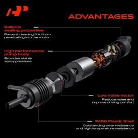 A-Premium Front Windshield Washer Pump Compatible with Nissan Sentra 1995-1999, 200SX 1995-1998, Pickup 1996-1997, 1.6L 2.0L