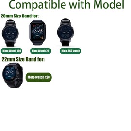 Lamshaw Compatible with Moto Watch 120 bands, 20mm, 22mm Silicone band with Metal Buckle Compatible with Moto 70, 100, 120, 360 3rd Gen 2020 Smartwatch (Black, 22mm size band)