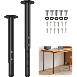 IRONDIY 4 PCS 15" -23" Adjustable Table Legs,1.5" Pipe Diameter Metal Adjustable Height Desk Legs,Heavy Duty Furniture Leg for Computer Desk/Dining Table/Office Desk