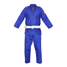 Fuji Single Weave Judo Gi Uniform - Kids & Adults Cotton Training Gi for Judo and Karate, Size 2, Blue