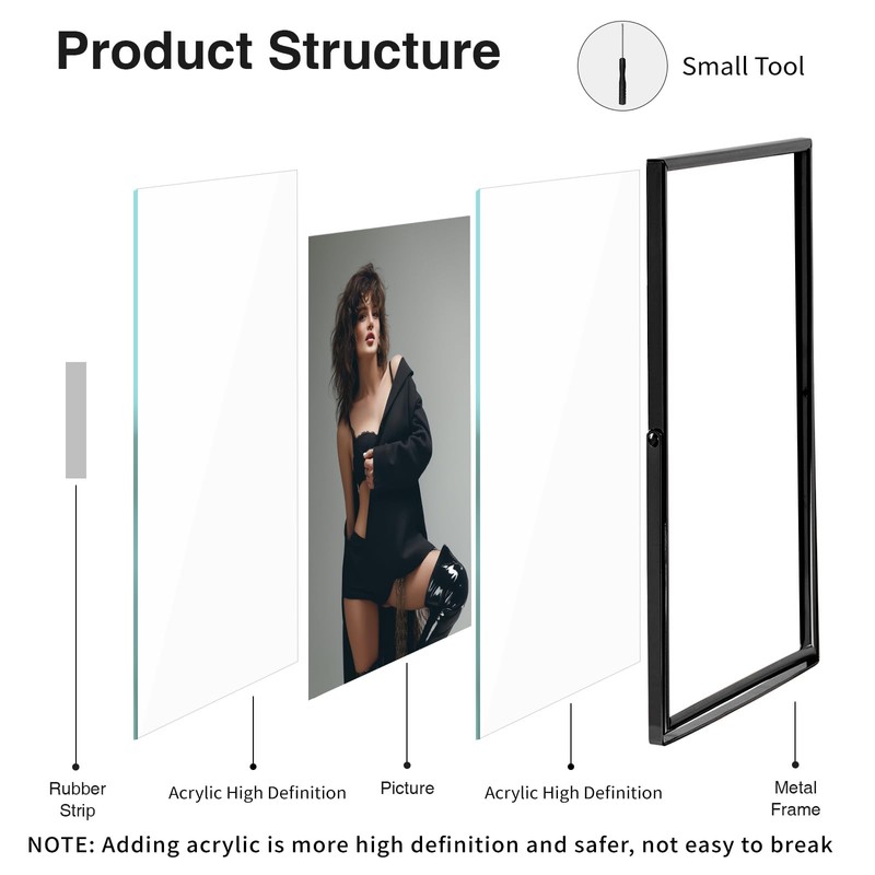 IZIDDO Black Floating Frame, 5"x7" Metal Frame For Picture 4x6,3.5x5,