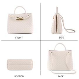 KDranxi Woven Bag for Women - Top Handle Hobo Bag, Crossbody Satchel Bags in Beige