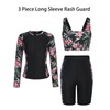 Women Rash Guard Long Sleeve 3 Piece Swimsuits Full Coverage