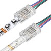 RGBZONE 25Pcs 8mm 4 Pin LED Connectors Gapless Solderless LED