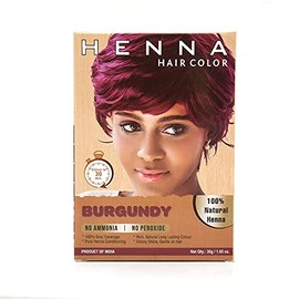 HENNA HAIR COLOR 30 Minute Enriched with Herbs Semi Permanent Powder - Harsh Chemical Free for Men and Women (Burgundy Hair Dye)